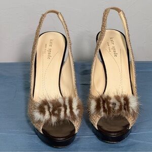 Kate Spade Platform Heels with Fur at the Toe
